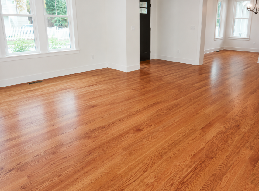 Red oak plank detail from a Silver Spring, MD hardwood installation