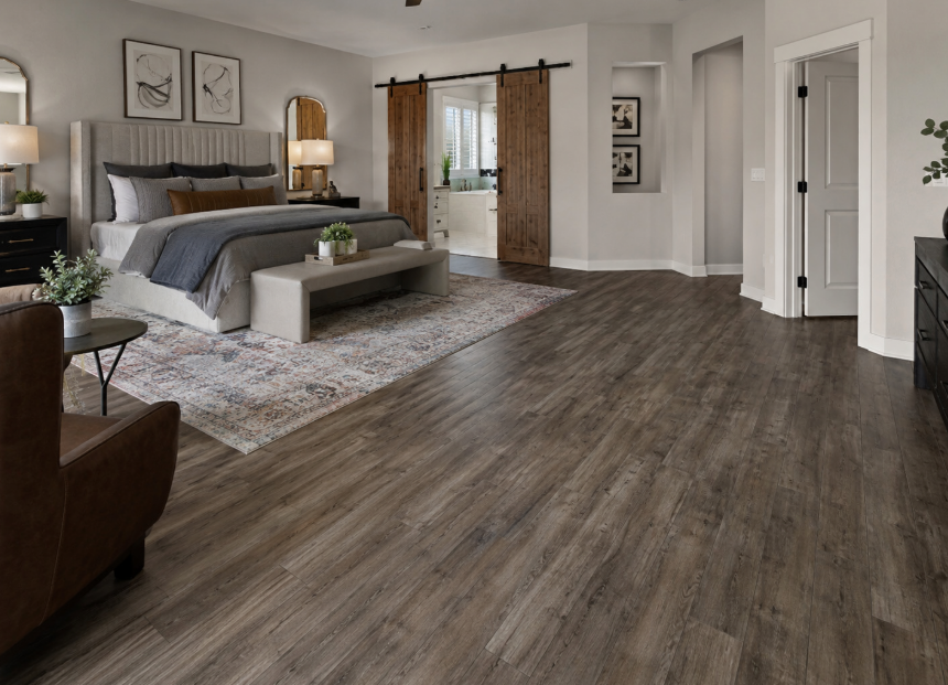Luxury vinyl plank (LVP) flooring installation in a Chevy Chase, MD home