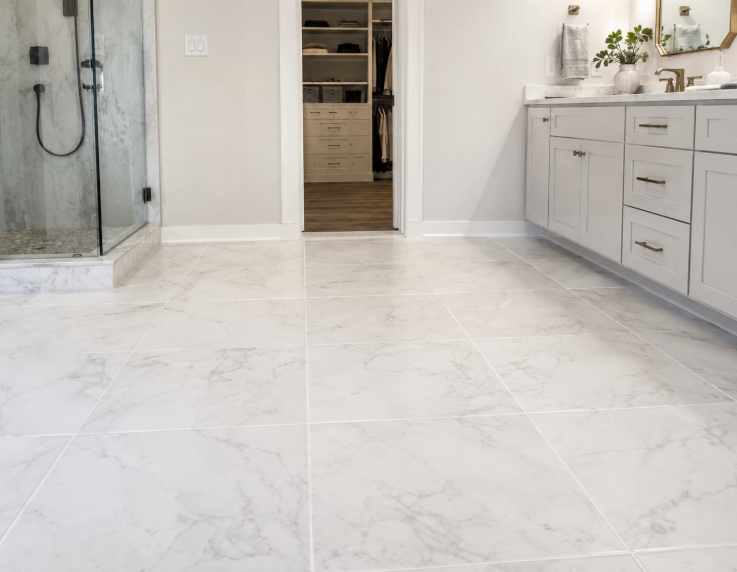Luxury vinyl tile (LVT) floor installation by a Chevy Chase, MD flooring contractor